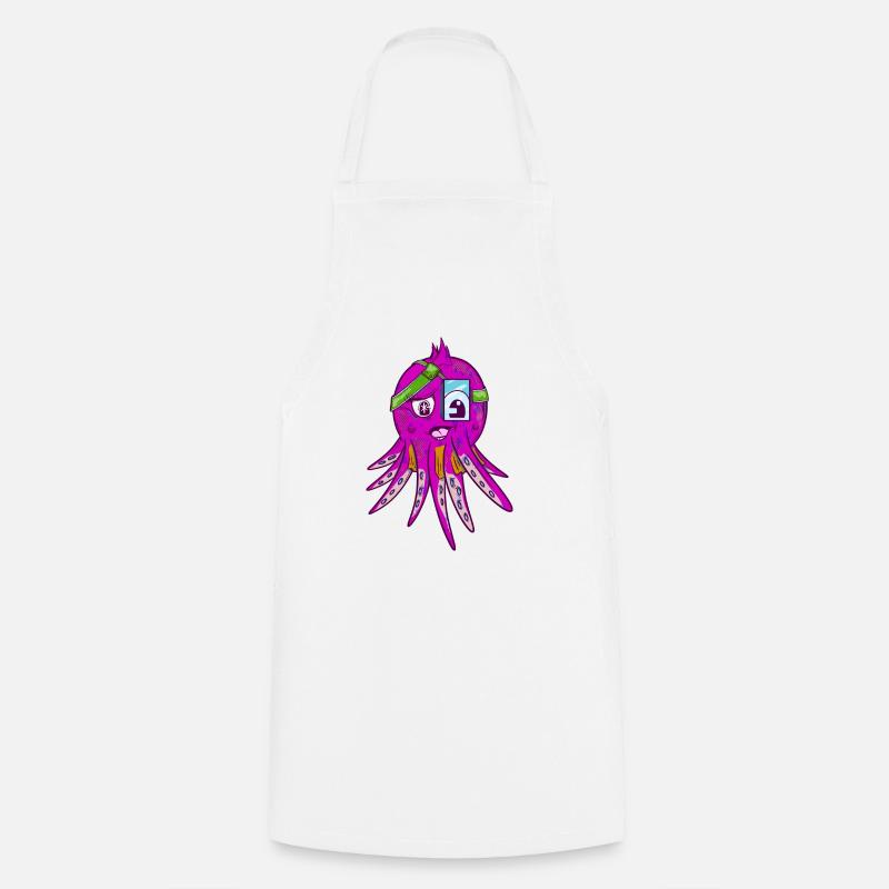 Octopus porte un cache-œil - Tablier de cuisine - blanc