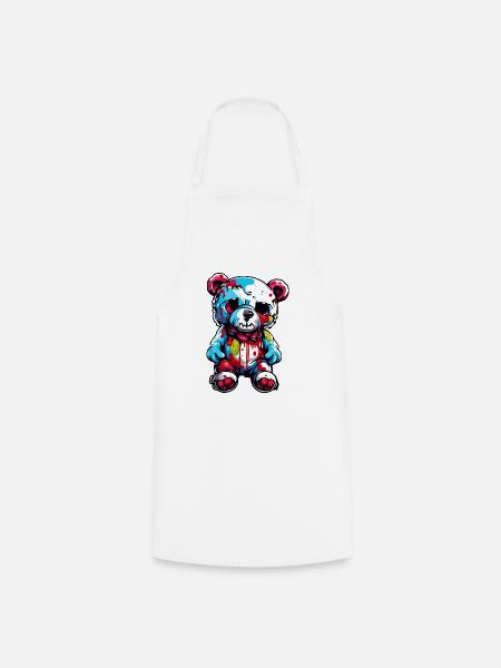 Teddybär / Kuscheltier / Stofftier / Geschenkidee - Kochschürze - Weiß