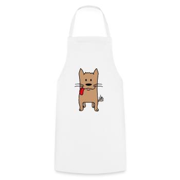 Dog Tongue Out Happy Cute Wiggling - Cooking Apron - white - Front - AI Model Male 185 dark (185cm)