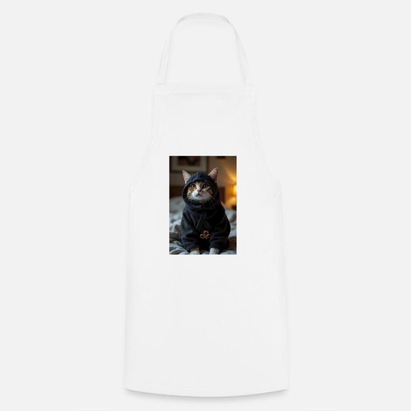 Ninja Cat - Cooking Apron - white