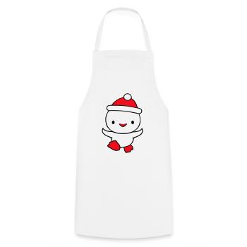 Ente Winter Mütze Schnee spielen Spaß Weihnachten - Kochschürze - Weiß - Vorne - AI Model Male 185 dark (185cm)