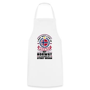 Norvège Norvège Norvège Drapeau Norvège Ressortissant - Tablier de cuisine - blanc - Devant - AI Model Male 185 dark (185cm)