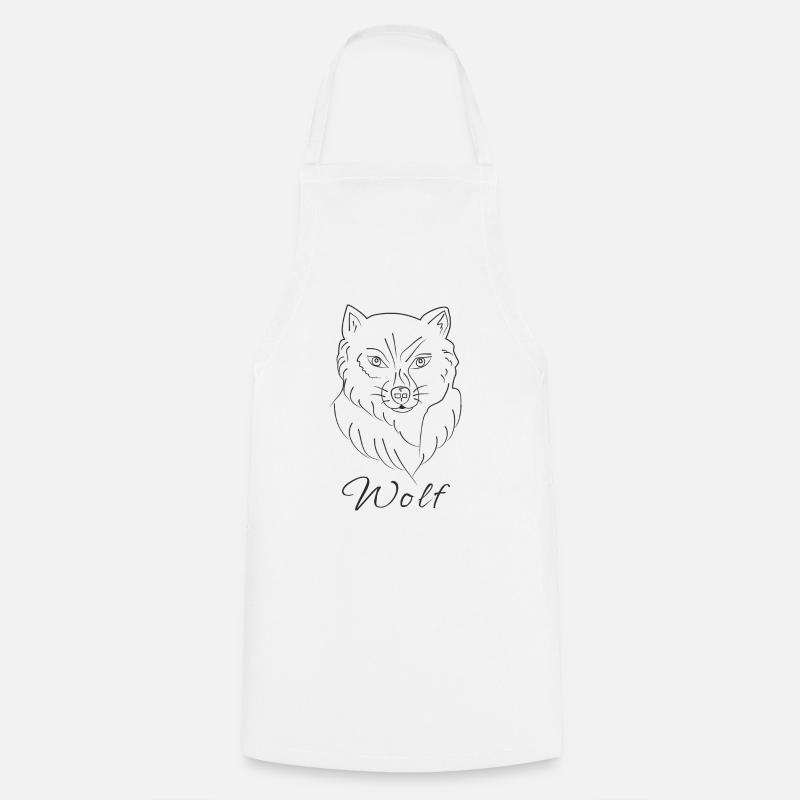 Wolfsgesicht - Kochschürze - Weiß