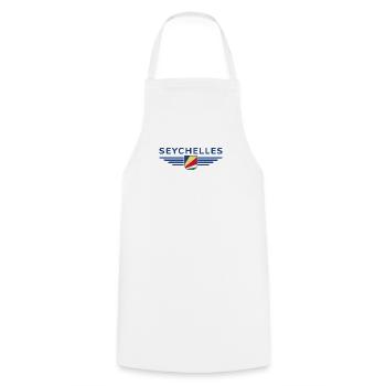 Seychelles fans: T-shirts for island dreams - Cooking Apron - white - Front - AI Model Male 185 dark (185cm)