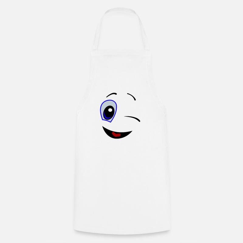 Smiley - Tablier de cuisine - blanc