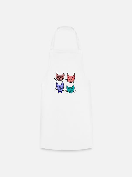 Bunte Katzen - Kochschürze - Weiß