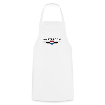 T-shirt Amsterdam Fan pour les amoureux de la Hollande - Tablier de cuisine - blanc - Devant - AI Model Male 185 dark (185cm)