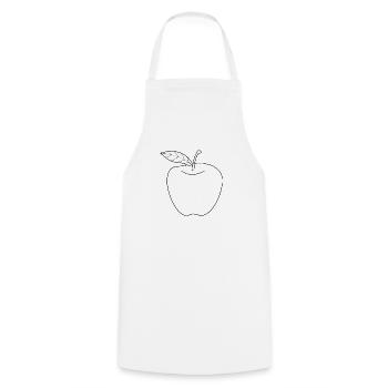 Pomme noir et blanc cadeau idée cadeau - Tablier de cuisine - blanc - Devant - AI Model Male 185 dark (185cm)