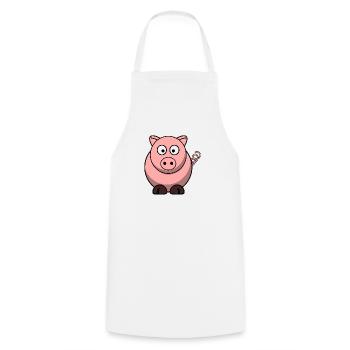 Schweinchen - Kochschürze - Weiß - Vorne - AI Model Male 185 dark (185cm)