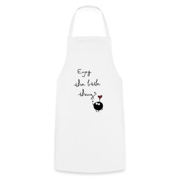 enjoy the little things - Cooking Apron - white - Front - AI Model Male 185 dark (185cm)
