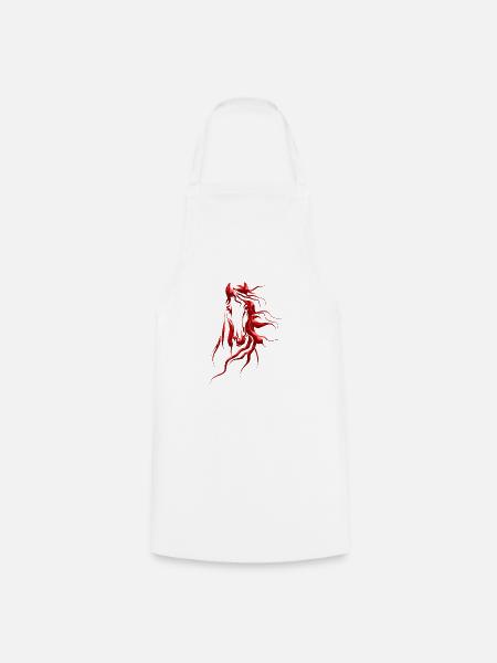 Horse - cheval - animal de course - Tablier de cuisine - blanc