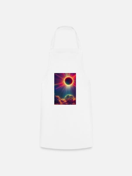 Sonnenfinsternis mit Regenbogenfarben - Kochschürze - Weiß