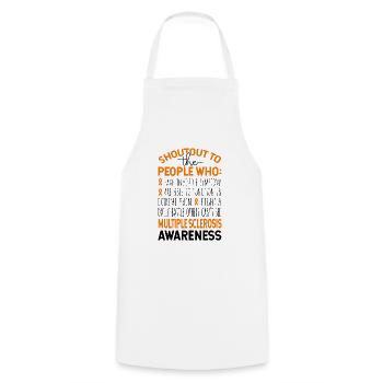 Shoutout To The People Multiple Sclerosis - Cooking Apron - white - Front - AI Model Male 185 dark (185cm)