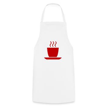 coffee cup beans cafe mug pot coffee beans191 - Cooking Apron - white - Front - AI Model Male 185 dark (185cm)
