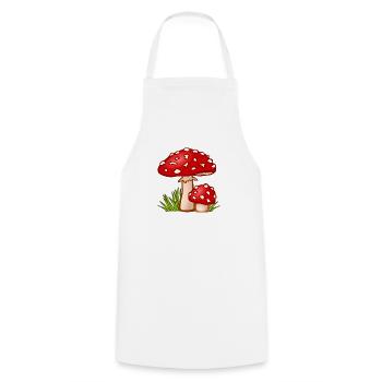 mushrooms mushrooms fungi veggie vegetables vegetables18 - Cooking Apron - white - Front - AI Model Male 185 dark (185cm)