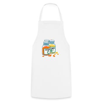 vitamins - Cooking Apron - white - Front - AI Model Male 185 dark (185cm)