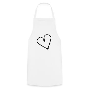 Hameçon coeur pêcheurs à la ligne de pêche de poissons crochet - Tablier de cuisine - blanc - Devant - AI Model Male 185 dark (185cm)
