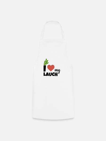 i love my Lauch | Ich liebe meinen Lauch - Kochschürze - Weiß