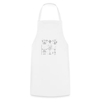 Three Tower Faces with Mountain Faces - Cooking Apron - white - Front - AI Model Male 185 dark (185cm)