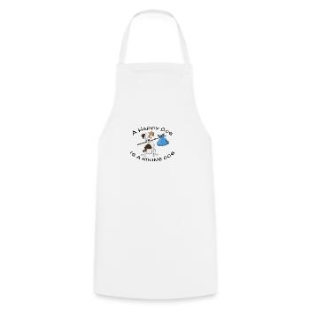 Hiking Dogowner Dog Backpacker Nature Pet Love - Cooking Apron - white - Front - AI Model Male 185 dark (185cm)