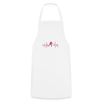 Biathlon hiver cadeau rythme cardiaque Sport - Tablier de cuisine - blanc - Devant - AI Model Male 185 dark (185cm)