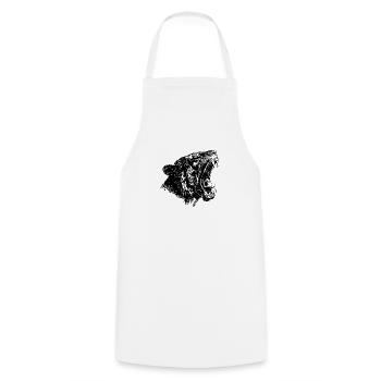 Black Panther cat - Cooking Apron - white - Front - AI Model Male 185 dark (185cm)