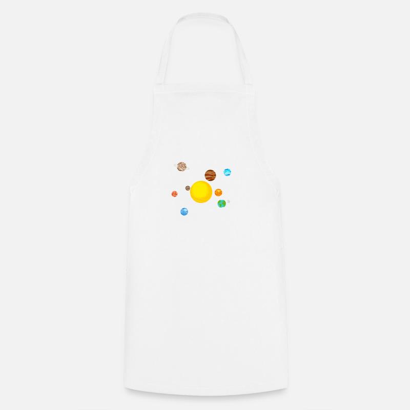 système solaire - Tablier de cuisine - blanc