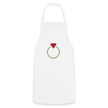 diamond ring - Cooking Apron - white - Front - AI Model Male 185 dark (185cm)