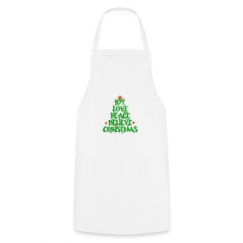 Joy Love Peace Believe Christmas - Cooking Apron - white - Front - AI Model Male 185 dark (185cm)