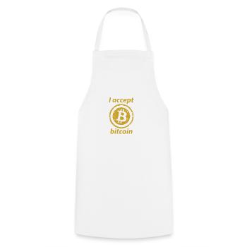 Bitcoin / cryptocurrency / gold / money / gift - Cooking Apron - white - Front - AI Model Male 185 dark (185cm)