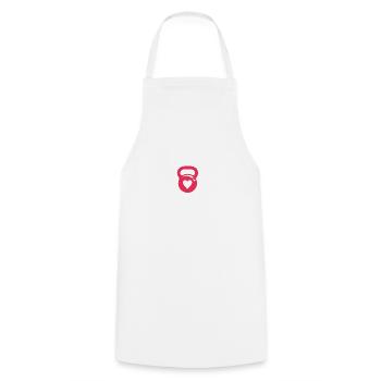 KETTLE BELLE Love Training Sport Studio - Cooking Apron - white - Front - AI Model Male 185 dark (185cm)
