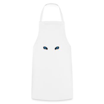 Yeux de loup bleu profond - Tablier de cuisine - blanc - Devant - AI Model Male 185 dark (185cm)