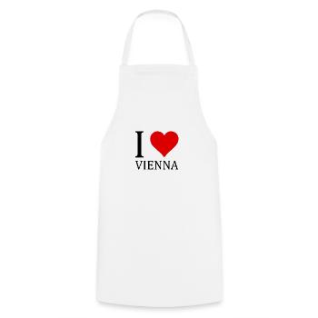 I love Vienna! - Cooking Apron - white - Front - AI Model Male 185 dark (185cm)