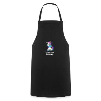Shop Cute Dont Stop Believing Unicorn Design - Cooking Apron - black - Front - AI Model Male 185 dark (185cm)