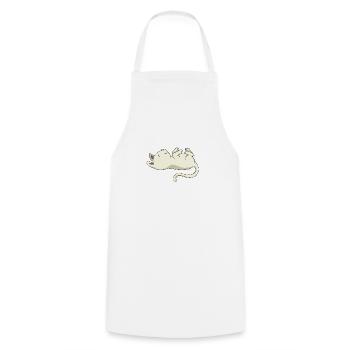 Sleeping kitten gift pet - Cooking Apron - white - Front - AI Model Male 185 dark (185cm)