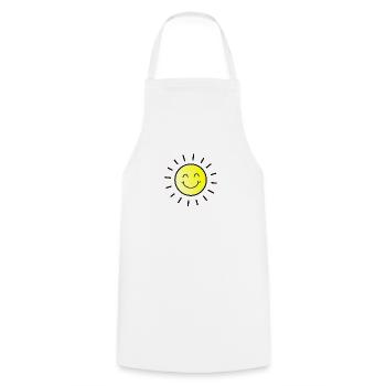 Sonne Sommer - Kochschürze - Weiß - Vorne - AI Model Male 185 dark (185cm)
