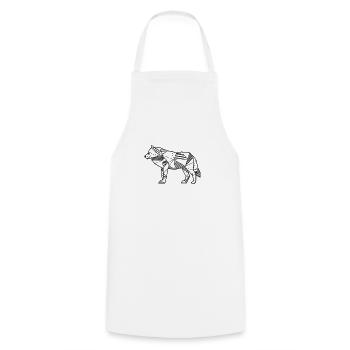 Loup géométrique idée cadeau animaux sauvages - Tablier de cuisine - blanc - Devant - AI Model Male 185 dark (185cm)