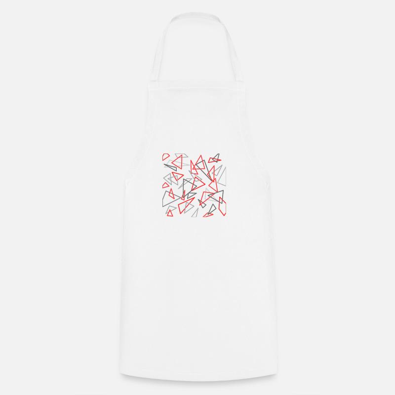 Triangle design red / gray - Cooking Apron - white
