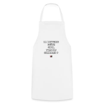 LA BATTERIE COÛTE CHER, T'AS PAS CYMBALES ? - Tablier de cuisine - blanc - Devant - AI Model Male 185 dark (185cm)