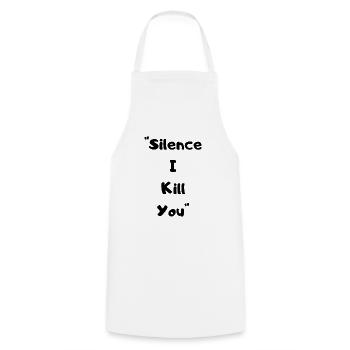 Silence I Kill You - Kochschürze - Weiß - Vorne - AI Model Male 185 dark (185cm)