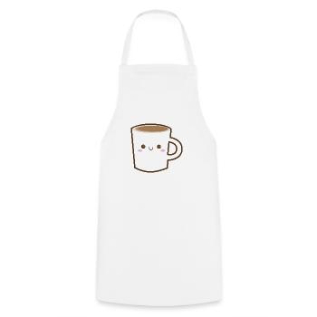 tasse de café doux kawaii - Tablier de cuisine - blanc - Devant - AI Model Male 185 dark (185cm)