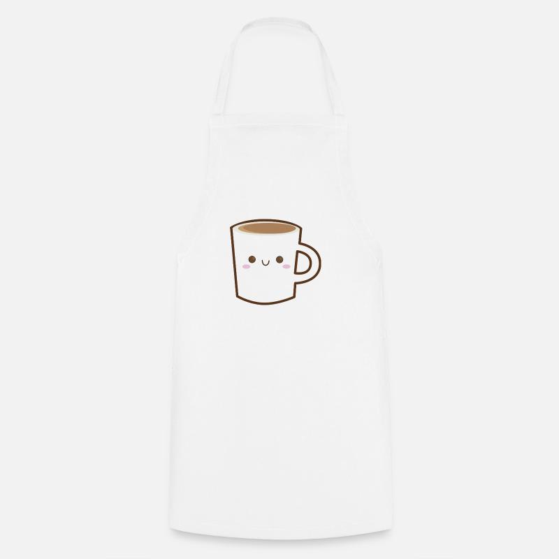 tasse de café doux kawaii - Tablier de cuisine - blanc