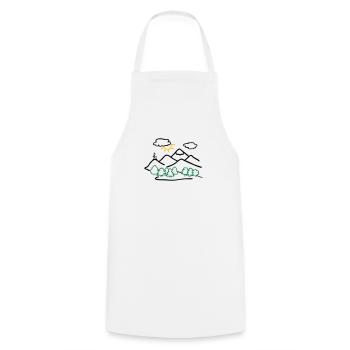 Hiking, Nature Drawing - Cooking Apron - white - Front - AI Model Male 185 dark (185cm)