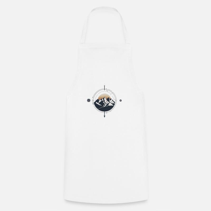 Mountain Compass Hike - Cooking Apron - white
