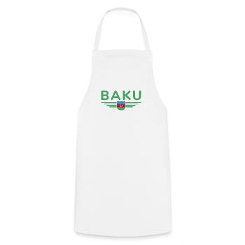 T-Shirt Bakou – Pour les fans de la capitale - Tablier de cuisine - blanc - Devant - AI Model Male 185 dark (185cm)