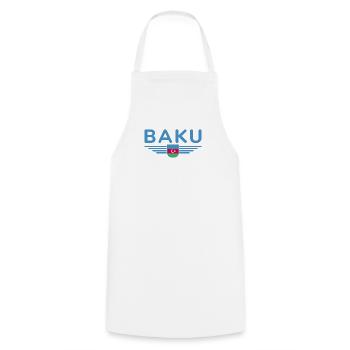 T-Shirt Bakou – Pour les fans de la capitale - Tablier de cuisine - blanc - Devant - AI Model Male 185 dark (185cm)