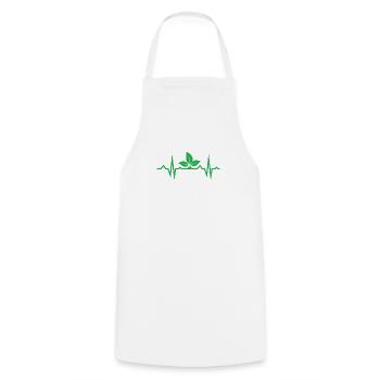 Vegan gift idea for vegans - Cooking Apron - white - Front - AI Model Male 185 dark (185cm)