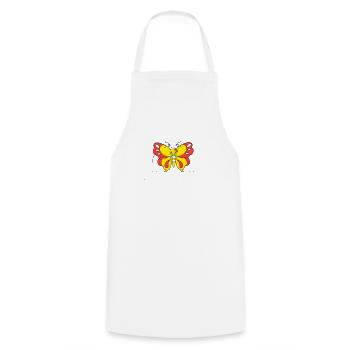 papillon coloré | Champ d’écriture >vectorgraphique - Tablier de cuisine - blanc - Devant - AI Model Male 185 dark (185cm)