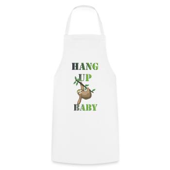 Faultier chillt - Kochschürze - Weiß - Vorne - AI Model Male 185 dark (185cm)