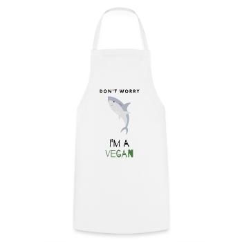 Ne vous inquiétez pas, je suis végétalien - Tablier de cuisine - blanc - Devant - AI Model Male 185 dark (185cm)